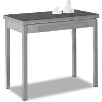 OEM Table de cuisine, forme rectangulaire, métal, couleur graphite, 90x50 cm