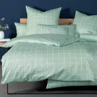 OEM Jeu de literie réversible, vert jade, 135x200 cm + 80x80 cm
