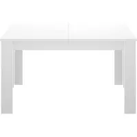 Dripio Table extensible pour repas, dimensions 140/190 x 90 x 77 cm, blanche, en métal, pour 6 personnes.