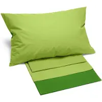 OEM Parure de lit bicolore, en coton, de couleur verte, pour lit français