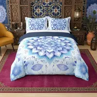OEM Ensemble de literie 2 pièces, 135x200 cm, 100% coton, motif floral