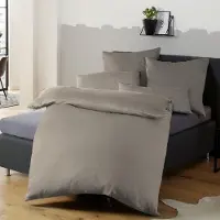 OEM Parure de lit 4 pièces, 155x220 cm, couleur taupe, avec fermeture à glissière