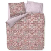 OEM Parure de lit en percale, 155x220 cm, motif floral, rose