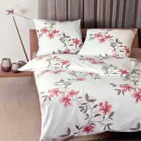 OEM Couverture de lit en flanelle, modèle Davos, 2 pièces, 155x220 cm, rouge