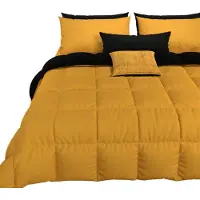 OEM Couette d'hiver 220x260 cm, double face jaune et noir, hypoallergénique
