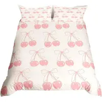OEM Ensemble de literie pour lit double, 200x200 cm, rose, en microfibre, 3 pièces