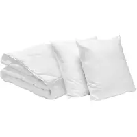 OEM Ensemble de couette 240x220 cm, polyester/coton, blanc, comprenant 2 taies d'oreiller