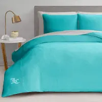 OEM Ensemble de couette en polyester, couleur bleu "Crush", taille simple/simple extra-longue, 2 pièces