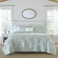 OEM Ensemble de couette en coton, réversible, taille queen, couleur bleue, comprenant 3 pièces