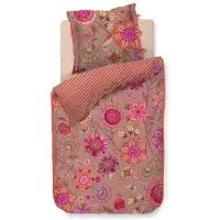 OEM Parure de lit en percale, 135x200 cm, motif floral, rose