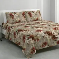 OEM Ensemble de literie, 4 pièces, 100% coton, couleur beige "Dubai"