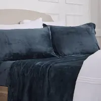 OEM Ensemble de draps micro-polaire, couleur gris anthracite, 4 pièces, 190 GSM