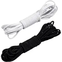OEM Corde élastique de 20 mètres, 3 mm de diamètre, noire et blanche, en polyester, pour le camping, le sport et les travaux de bricolage