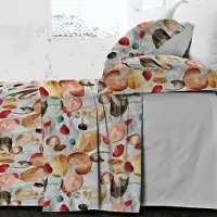 OEM Ensemble de literie 100% coton percale, imprimé numériquement, avec volants, comprenant 4 pièces