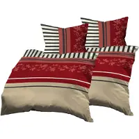OEM Ensemble de literie 4 pièces : 2 housses de couette de 140x200 et 2 taies d'oreiller de 70x90 cm, en coton