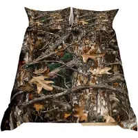 OEM Jeu de literie camouflage, taille king size, 230x220 cm, comprenant une housse de couette et deux taies d'oreiller