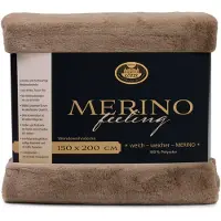 OEM Couverture Wende Merino-Feeling, 150x200 cm, couleur taupe, 600 g/m²