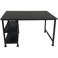 Merkloos Bureau avec rangement, 110 cm, en métal et en bois, idéal pour un bureau à domicile