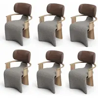 AEA Chaises de style moderne, revêtues de tissu, en bois, avec dossier, confortables, élégantes, de haute qualité