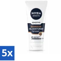 Nivea Gel Visage Sensitive Peau & Bourgeons MEN 50 ml - Lot avantageux - 5 pièces