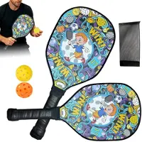 Merkloos Raquette de padel en bois avec prise antidérapante