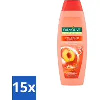 Palmolive 15 x Shampoo 2-en-1 Naturals Hydra Balance, parfum pêche - 350 ml - Pack économique - 15 pièces