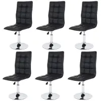 Mendler Lot de 6 chaises de séjour MENDLER HWC-C41 similicuir noir