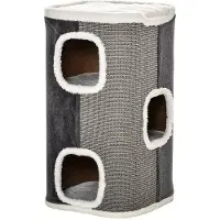 Selius Krabpaal – Carton gris de haute qualité, design multi-perforations, maison pour chat, planche à gratter