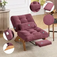 Selius Fauteuil relax - Fauteuil de détente - Fauteuil inclinable - Fauteuil longue - Dossier réglable - Repose-pieds inclus - Support lombaire