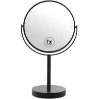 DRW Verlag Miroir DRW avec base ronde, grossissement 7x, métal, noir, 18 x 12 x 33 cm