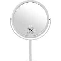 DRW Verlag Miroir DRW avec base ronde, grossissement 7x, métal, blanc, 18 x 12 x 33 cm