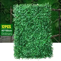 Selius Panneau mural vert, 40x60 cm, lot de 12 - Décoration murale en plante artificielle - Pour intérieur et extérieur