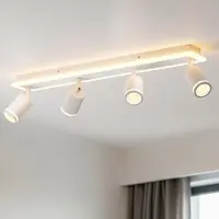 LVWIT , plafonnier à 4 spots, LED, blanc, design moderne. Plafonnier encastré, idéal pour la cuisine ou le salon. Livré sans ampoule