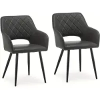 Selius Chaise de salle à manger - Chaise - Chaise design - Chaise de cuisine - Tabouret de bar - Lot de 2 - Similicuir avec mousse à mémoire de forme