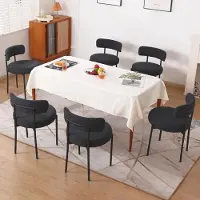 Selius Chaise de salle à manger - Chaise enveloppante - Chaise - Chaise de cuisine - Chaise de coin - Ensemble de 6 - Dossier ergonomique incurvé