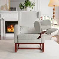 Selius Fauteuil berçant - Fauteuil relax - Fauteuil à bascule - Fauteuil pivotant - Gris clair - Repose-pieds réglable - Doux