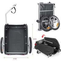 Selius Remorque de transport pour vélos, équipée d'un amortisseur, avec un volume de chargement de 120 litres et une capacité de charge de 40 kg, de couleur noire