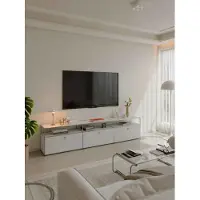 Selius Meuble TV - Meuble multimédia - Meuble de salon - Armoire - Acier inoxydable - Structure métallique moderne - Style 3