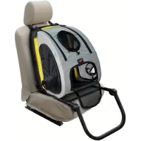 Selius Chariot pour animaux - Chariot de promenade - Buggy pour chiens - Chariot pour animaux de compagnie - Siège auto pliable et transportable - Design 2 en 1 pliable