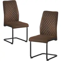 Selius Chaise de salle à manger - Chaise - Chaise de cuisine - Chaise de bureau - Fauteuil à bascule - Lot de 2 - Imitation daim, couleur marron
