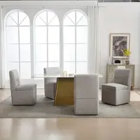 Selius Chaise de salle à manger - Chaise de cuisine - Fauteuil de salon - Fauteuil pivotant - Fauteuil avec accoudoirs - Assise rembourrée
