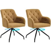 Selius Chaises de salle à manger pivotantes - Chaise de salle à manger - Chaise - Fauteuil pivotant - Chaise - Lot de 2 - Rembourrage en mousse à mémoire de forme