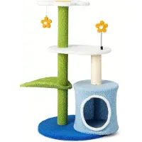 Selius Arbre à chat - Griffoir - Meuble à griffoir - Griffoir en forme de tour - Tour pour chat - Dimensions : 49x49x87 cm - Revêtement en sisal naturel