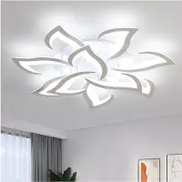 COMELY Plafonnier LED de 60W avec 10 abat-jours en forme de fleurs, plafonnier moderne en fer et acrylique, idéal pour le salon, la chambre, la cuisine et le bureau (lumière blanche de 6500K)