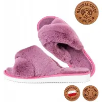 Tylbut Pantoufles en Fourrure artificielle, modèle pantoufle, couleur rose, matière douce, fabriquées à la main, confortables, taille 39