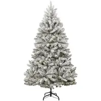 Selius Arbre de Noël pour l'extérieur - Sapin de Noël artificiel pliable avec effet enneigé - Hauteur : 210 cm