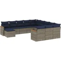 Selius Ensembles de bancs de jardin - Banc de jardin - Banc d'extérieur - Mobilier de jardin - Ensemble lounge - Rotin synthétique résistant aux intempéries