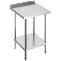 Selius Table de travail pour cuisine, en acier inoxydable - 90 x 61 x 61 cm - Capacité de charge de 150 kg - Structure métallique
