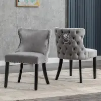 Selius Chaises de salle à manger - Chaises de cuisine - Ensemble de chaises - Chaises en velours - Chaises d'accent - Lot de 2