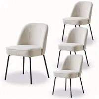 Selius Ensemble de chaises de salle à manger - Chaise - Chaise de salle à manger - Chaise coquille - Chaise de réunion - Ensemble de 4 chaises